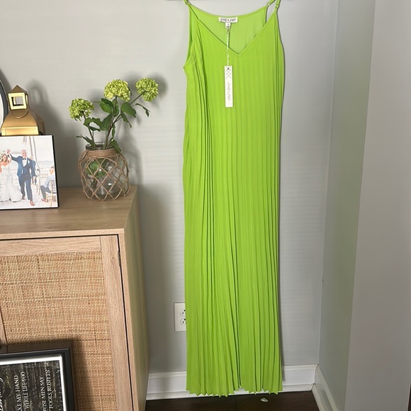 She + Sky Dresses & Skirts - She + Sky Lime green pleated maxi dress size small NWT RESORT WEAR